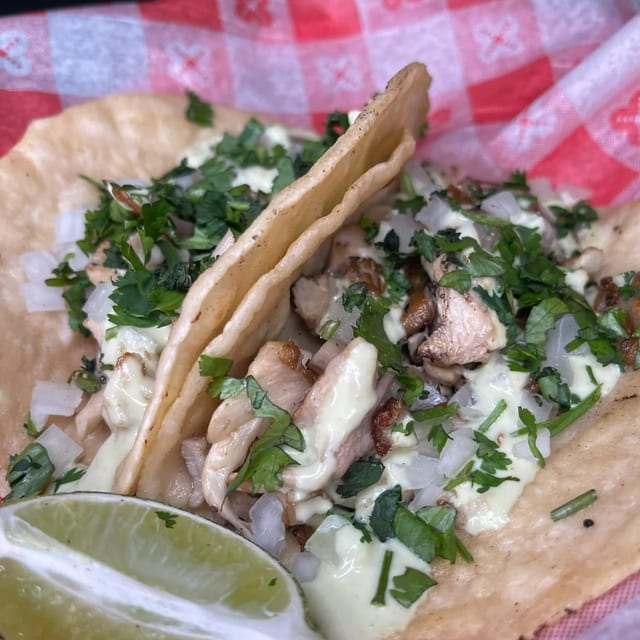 Blue Oyster Mushroom Vegan Vampiro Tacos Combo.