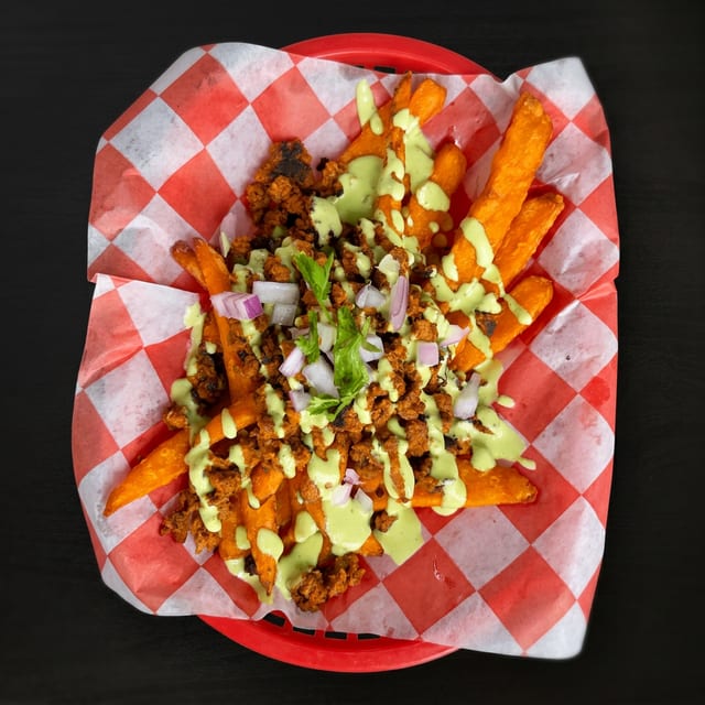 Vegan Green Chili Avocado Fries.